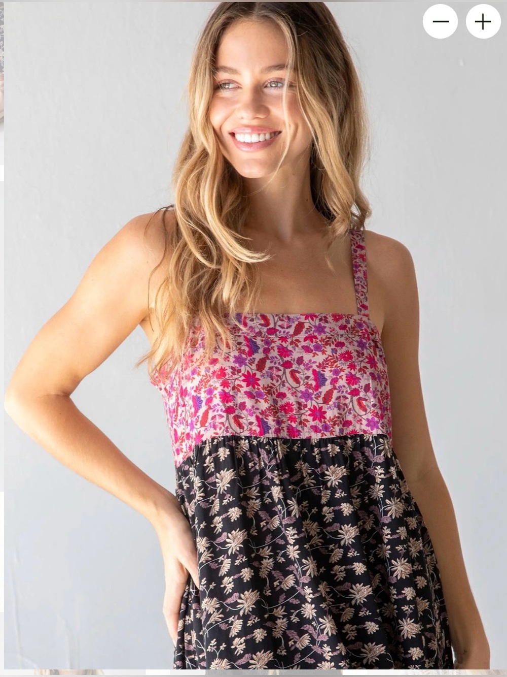 NATURAL LIFE Pink and Black Floral Maxi Dress - Picture 9 of 10